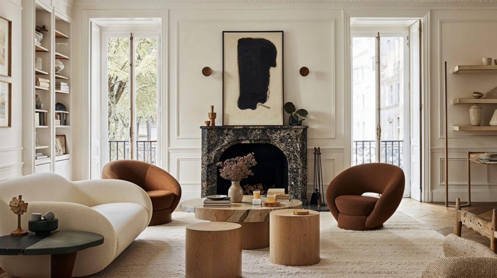 Interior decorators transform spaces through furniture selection, styling, textures, color palettes, lighting, and curated decorative details that create a cohesive and elevated atmospher